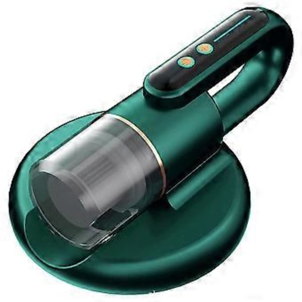 Sengemadras Støvmide Renser 4KPa Håndholdt Trådløs Støvsuger Højfrekvent Dobbelt Slag, Med UV-Dræbende Lampe Grøn