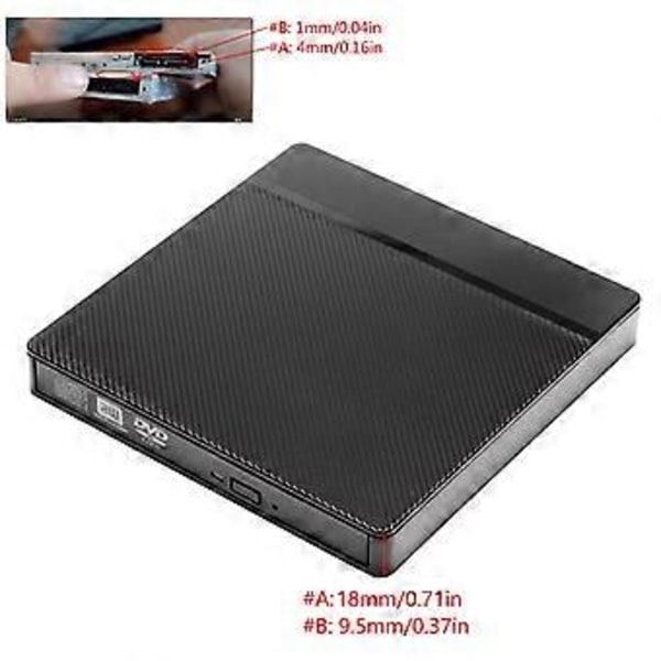12,7 mm 9,5 mm USB3.0 Type-C Optisk Drev Kabinet Ekstern Mobil ODD HDD Kabinet