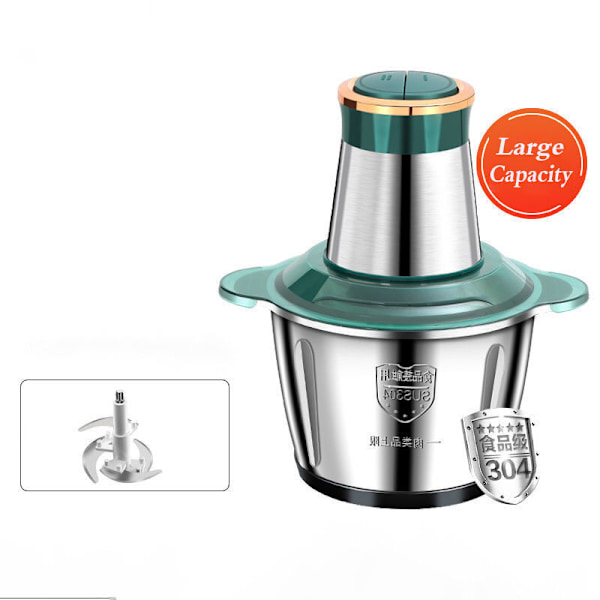 Stainless Steel Electric Meat Grinder 250W 2L Vegetable Chopper Up/Down 2 Speeds Double Blades Suitable for Meat, Fruit, Peanuts, Nuts