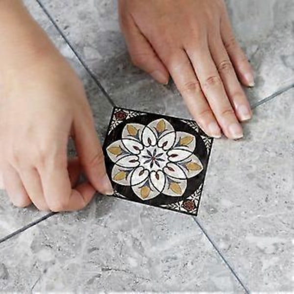10 kappaletta itseliimautuvia vedenpitäviä ja kosteudenkestäviä PVC-lattia- ja seinätarroja 3D-tarrakoriste 12cmx12cm