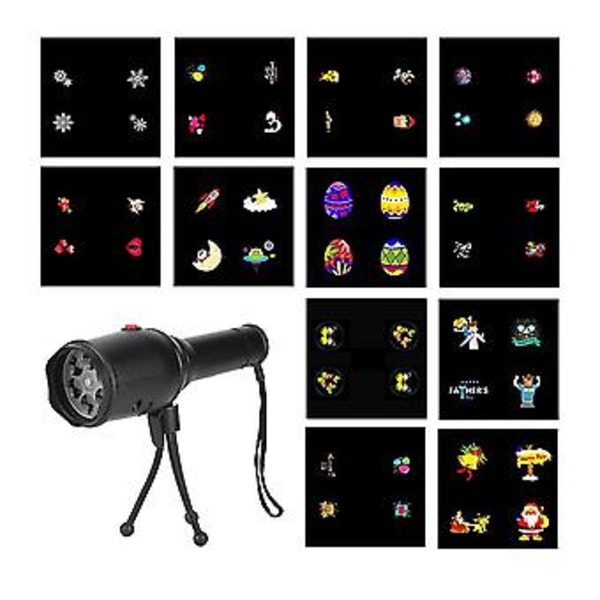 LED Lommelykt Projektor Lys Plug-in Kort for Bursdagsgave 4W 6 Hull Linse (bilde 1-12)