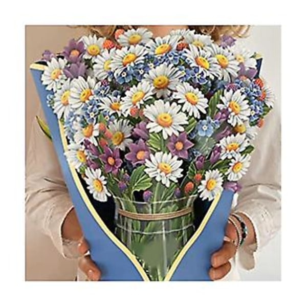 Pop-up S, Blomsterbukett i 3D-popup-stil med konvolutt