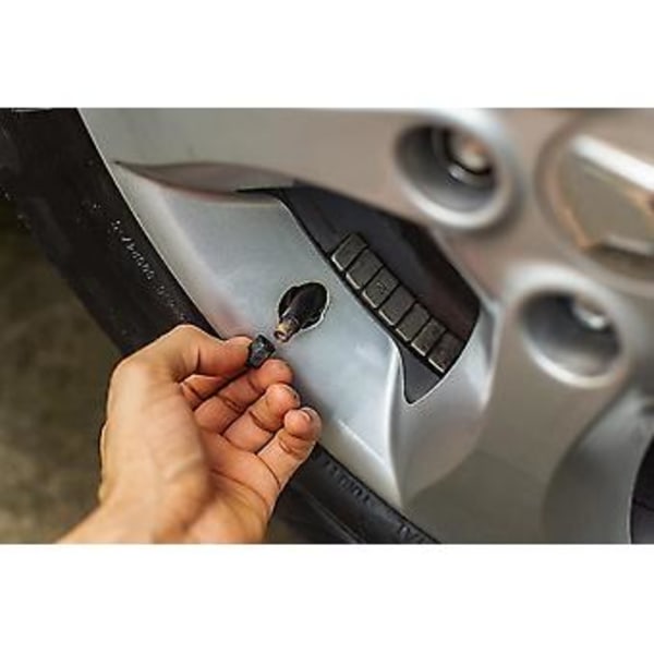 10 kpl Rengasventtiilin korkki / muoviset pölysuojat / kansi musta yleismallinen Schrader-venttiileille, joita käytetään yleisesti autonrenkaissa, polkupyörissä, moottoripyörissä, lastenvaunuissa ja