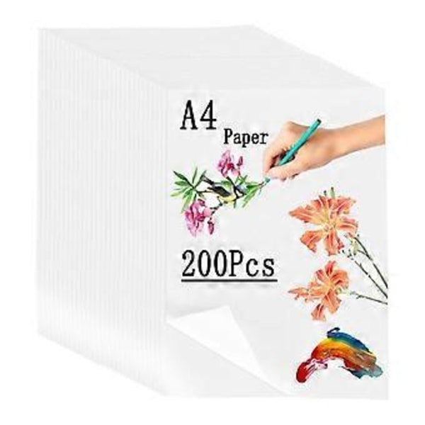 A4 Ritpapper 200 Ark, 63 GSM Ritpapper Bulk, Tekniskt Ritpapper A4 för Ritning, Scrapbooking, Skissning