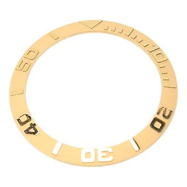 Urkransindsats 38 mm Keramisk Præget Tal Urkransring Udskiftningstilbehør Dele til Reparation Guld
