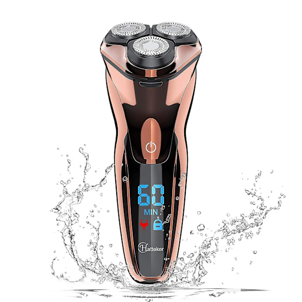 Elektrisk barbermaskine til mænd - roterende barbermaskiner med pop-up sideburns trimmer - vandtæt våd/tør trådløs genopladelig