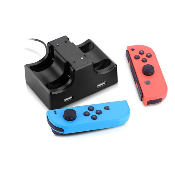 Switch-håndtak med fire ladestasjoner for Joycon, seteladning, liten håndtak, seteladning 4-i-1
