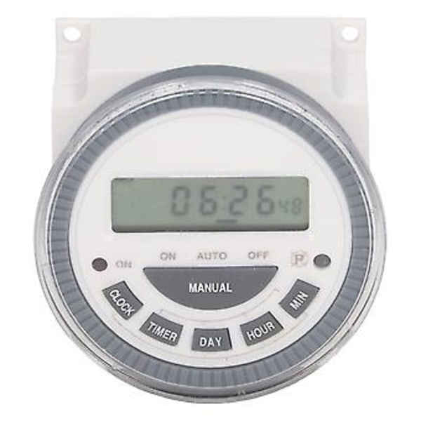 Digital Programmerbar Timer NO NC Høy Nøyaktighet Tidskontroll Bryter Relé AC200‑250V