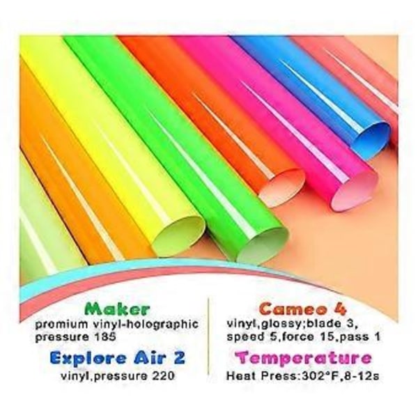 HTV Lämpösiirtovinyyli 8 Neon Vinyyli Lajitelma Arkkeja 30 X 25 Tuumaa Vinyyli Neon Pinkki Lämpöprässi T-paita Kaunis