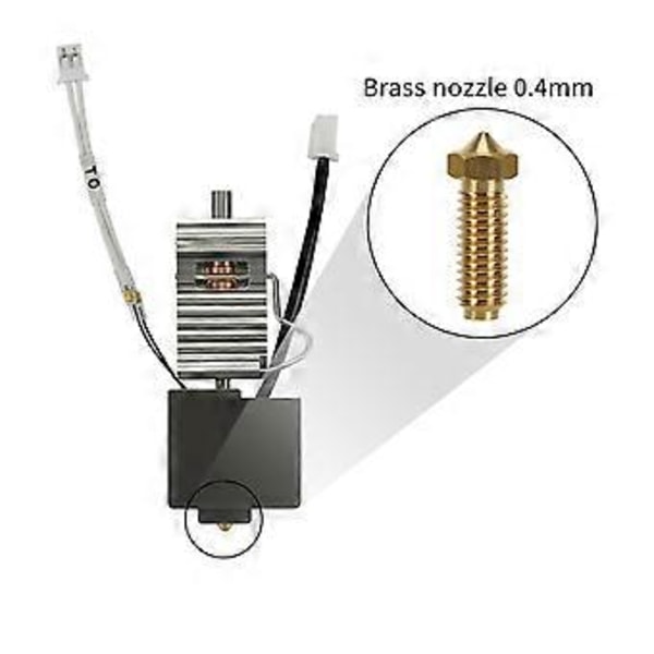 3D-skrivare Hotend Kit för Kobra3 Extruder Hotend med kylfläns, helmetall Hotend med 0,4 mm mässingsmunstycke