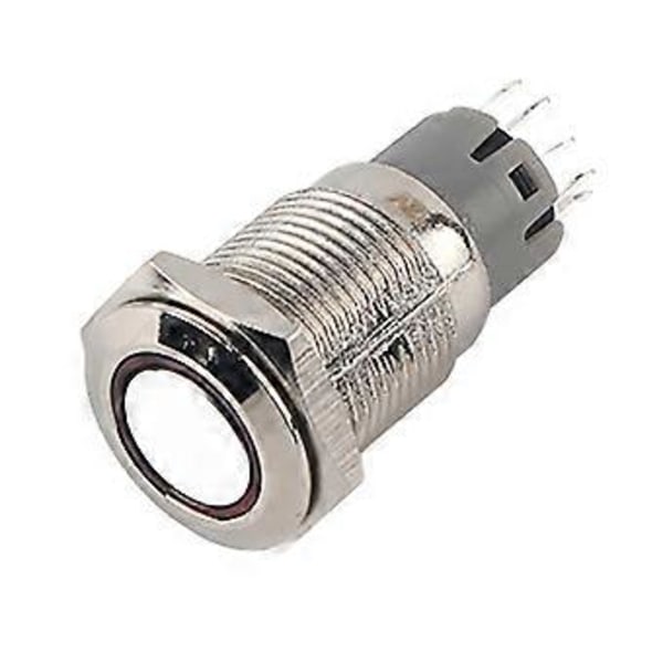 Metall Tryckknapp, Auto 16mm 1NO 1NC Vattentät Tryckknapp Låsande Strömbrytare Verklig Förträfflighet