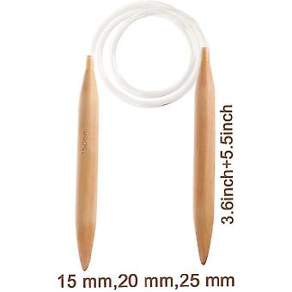 3 st Cirkulär Stickning, 15/20/25mm Jumbo För Tjockt Garn Jätte Cir