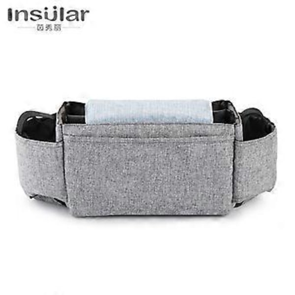 Multifunktionell barnvagnsväska hängande väska för babyprodukter förvaringsväska nappflaska vattenkopp väska barnvagn hängande väska hängväska Mica svart