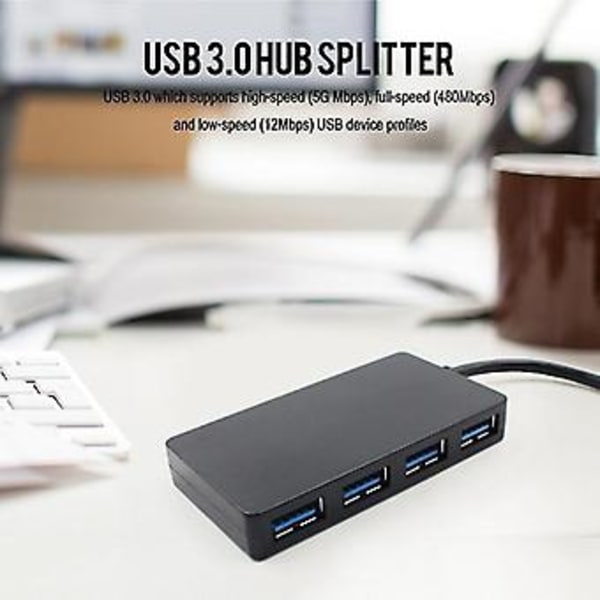 USB 3.0 Hub 4 Port Höghastighets Expans Splitter