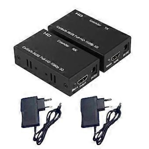 60M Extender RJ45 -Kompatibel Extender 1080P Signal Nettverk Extender CAT5/6 LAN Extensor EU PLUGG