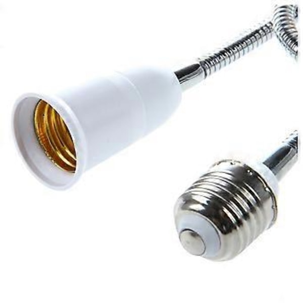 E27 till E27 Lampa Glödlampa Flexibel Förlängningsadapter Konverterare (Vit, 60cm)