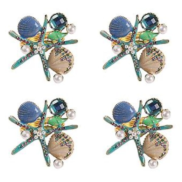 4 stk. Servietringe, Rhinest Al Nautisk Servietring Hs Serviet L