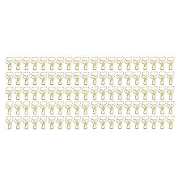 100 stk. Binder Clips: Hjerteformede Lange Hale Metal Mini Sjove Clips til Dokumenter Guld
