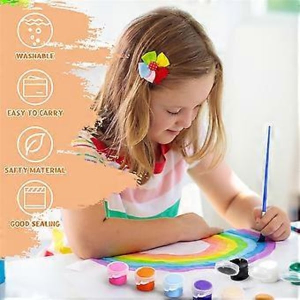 10-pak Akrylmaling Sæt, til Børn Voksne Kunst & Håndværk Maling, til Hjemmeklasselokale Fødselsdag DIY med Paletter og Pensler