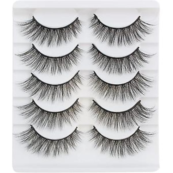 Kattögonfransar Naturligt Utseende Ögonfransar Faux Mink Lösögonfransar Lätt Volym Falska Ögonfransar Fluffiga Fransar Multipack 3d 5 Par