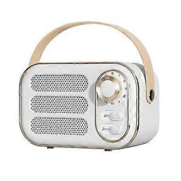 Retro Kaiutin 360 Stereoefekti Bluetooth Mini Kaiutin Vintage Radio Kodin Sisustus Äänilaatikko Ulkokäyttöön Valkoinen