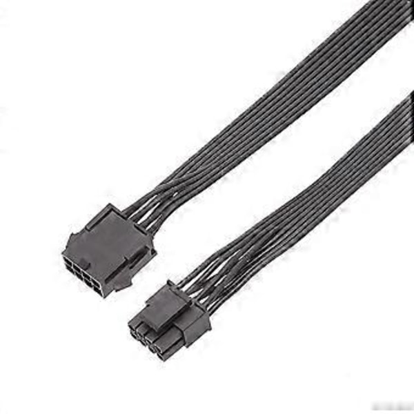 2 stk. Computerkabel CPU 8Pin til 4+4 Pin Strømforsyningsforlængerkabel Ledning Sort 30cm