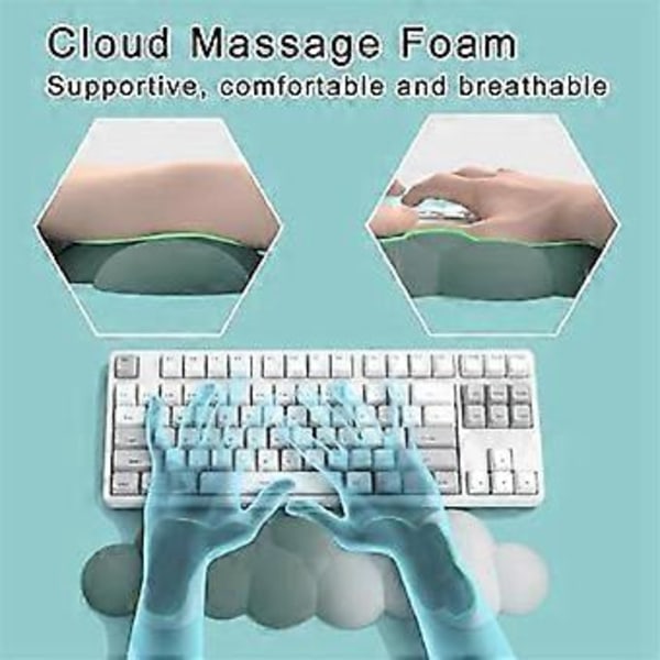 B-Tastatur Håndledsstøtte, Ergonomisk Design Effektiv Håndledssmerte Lindring Armlæn til Skrivebord, Sød Sky Dekoration Gave