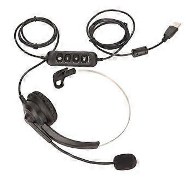 USB Business Headset Brusreducering Enkelsidig Hörlur Stödjer Samtal Högtalarvolymjustering Mikrofon Ljudavstängning