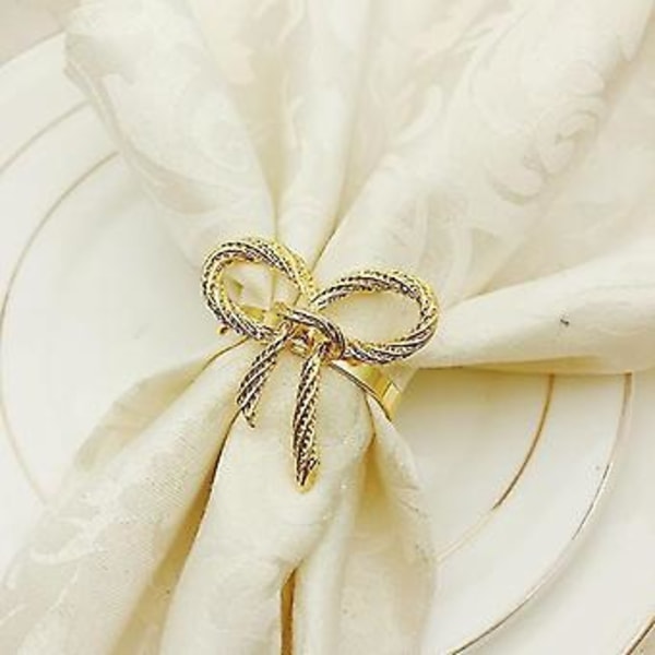 12 stk. Simple En Servietring Bow Tie Serviet Le Hotel Restnt Mundklud Ring