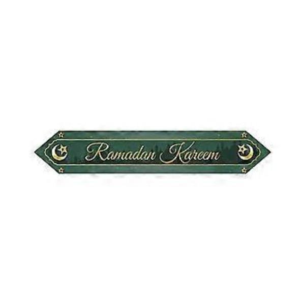 Ramadan Mån Dekoration Bordsflagga, Svart Gyllene Lyktfestival Familjemiddag Alien Bordsflagga, Linne A
