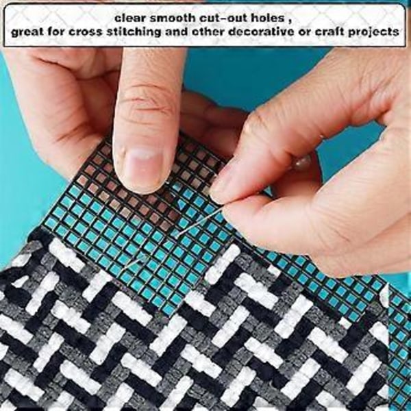 Plastnett Canvas Ark for Brodering, Øyenett, Plast Nålpunkt Canvas Håndverk DIY, Strikke Hekleprosjekter, B