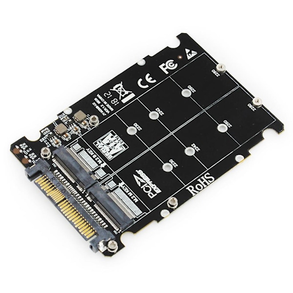 Adapter för M.2 SSD till U.2 2-i-1 för M.2 Nvme och Sata-buss Ngff SSD till Pci-e U.2