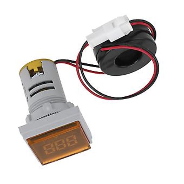 AD16-22FSAY Digital Amperemeter, AC 220V Fyrkantig Strömmätare med Gul Signalindikatorlampa, Hög Precision & Enkel Installation för Elektriska Applikationer