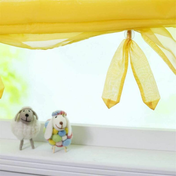 Romersk gardin med öglegardiner Köksromerska nyanser Genomskinlig gardin Öglegardiner Modern Voile Gul BxH 60x155cm 1st