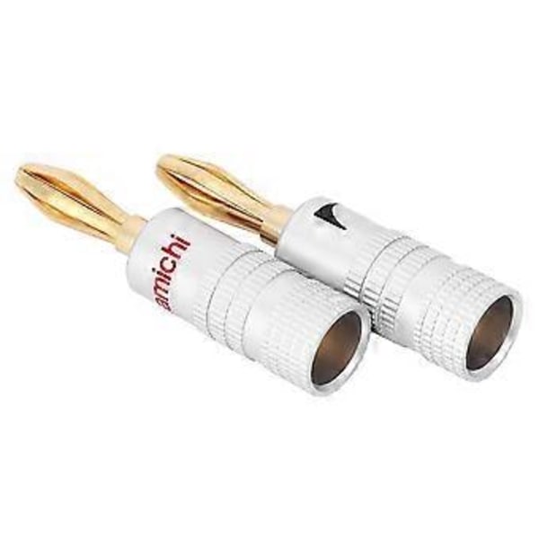 20 stk. bananstik messing guld plating lyd fugttæt højttalerstik 4 mm til NAKAMICHI