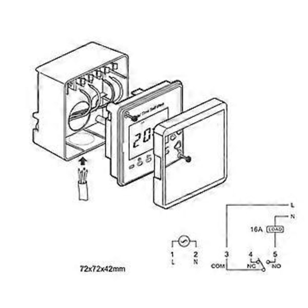 TM617-1 Intelligent Bakgrunnsbelysning Stor Skjerm Tidskontroll Bryter Timer Panel