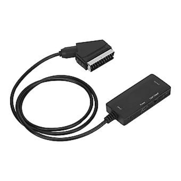 SCART til HD Multimedia Interface Konverter Full HD 720P/1080P Video Konverter med USB Strømkabel