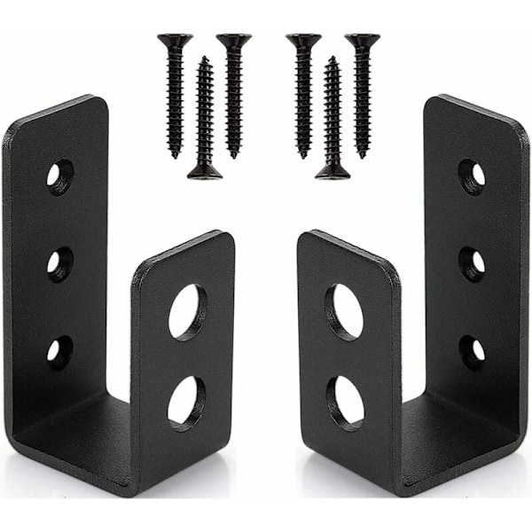 2-pack kraftiga ståldörrfästen för 2x4 dörr, U-formad säkerhetsstång