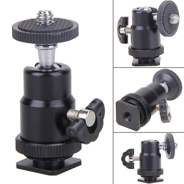 1 stk. til kamera stativ LED lys flash stativ beslag holder montering 1/4 hot shoe adapter vugge kuglehoved Betterlifefg