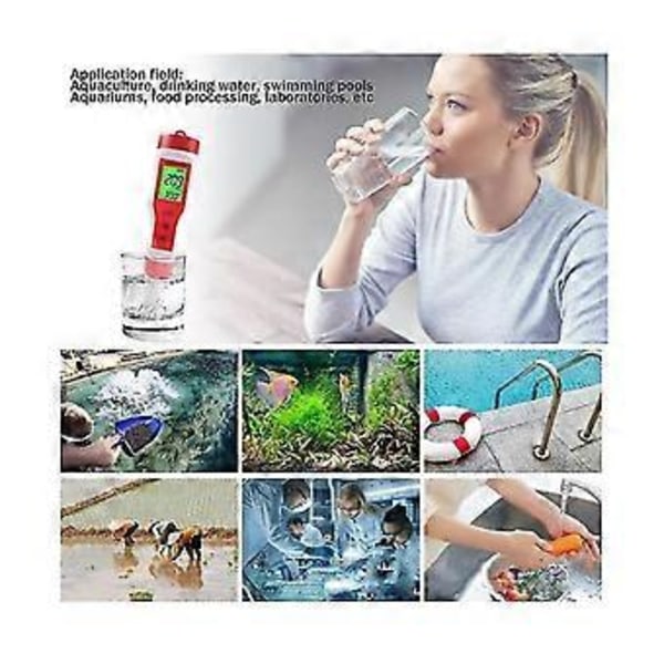 4 I 1 Digital Vandkvalitetsdetektor Ph/tds//temp Multifunktionel Tester Pen