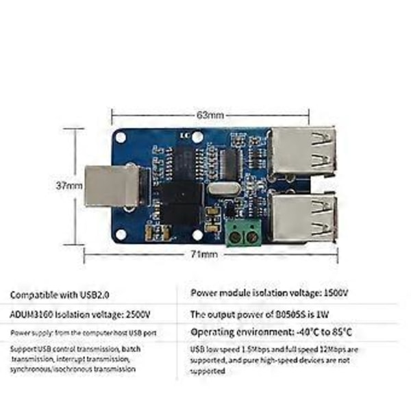 ADUM4160 USB-äänisignaalin erotin 1500V 1,5 Mbps 12 Mbps 4XUSB digitaalisen signaalin äänen tehoerotin