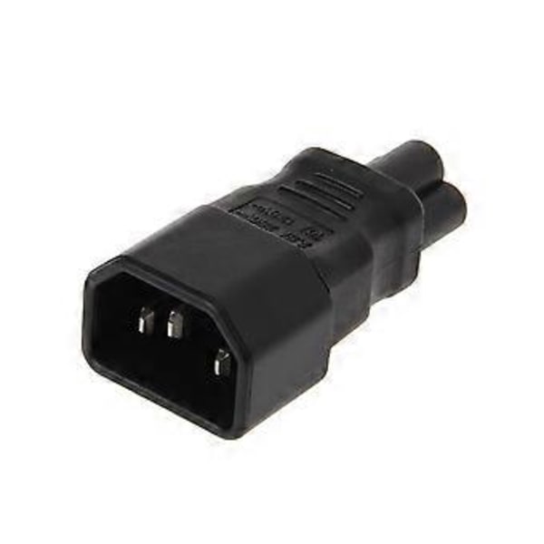 IEC 320 C14 3-Pin Hann Til C5 3-Pin Hunn Strømplugg Konverter Adapter