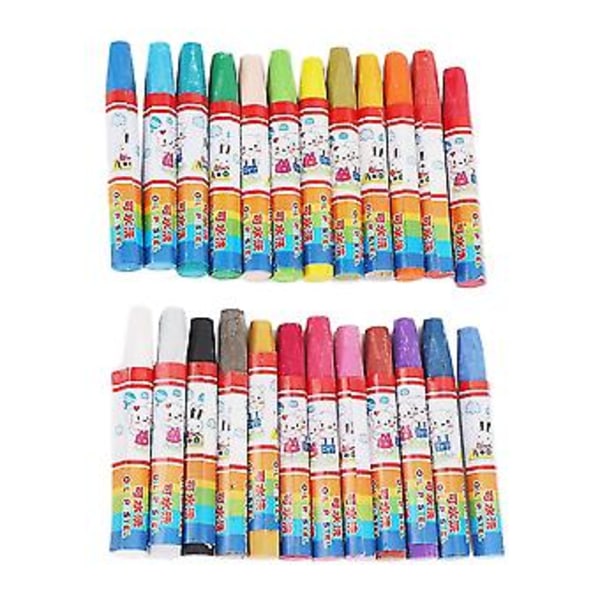 Børne Tegneserie Graffiti Voks Farveblyant Ikke-giftig Vaskbar Maleri Farvet Stift (24 Farver)