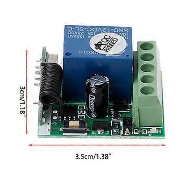 433Mhz Universell Trådlös Fjärrkontroll Switch DC12V 1CH Relä Mottagarmodul 1CH 433Mhz Fjärrsändare