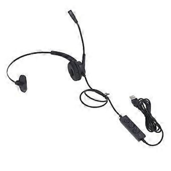 Kundservice Headset Huvudmonterat Brusreducerande Trådbundet Ergonomiskt Callcenter Hörlurar för Kontor Telemarketing