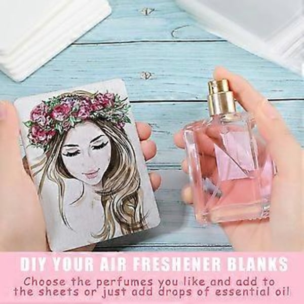 25 st Sublimering Bil Luftfräschare Ark Bil Doftande Hängande Ark Filt DIY Rektangel Doftande Ark
