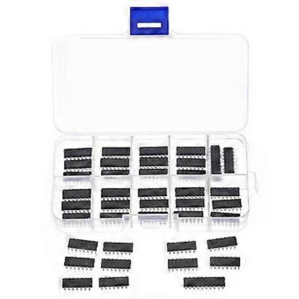 40 stk. (20 stk. 74HCxx + 20 stk. 74LSxx) Serie Logik IC Sortimentssæt Digital Integreret Chip