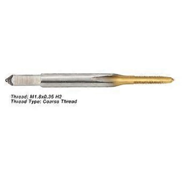 10 stk. HSS Gevindbor Titanium Belagt JIS Metrisk M1.8x0.35 H2 Gevind til Cykelreparation Maskinbrug