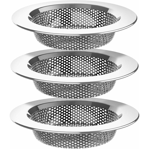 Kitchen Sink Strainer, Stainless Steel Sink Drain Strainer, Dishwasher Safe, Pack of 3