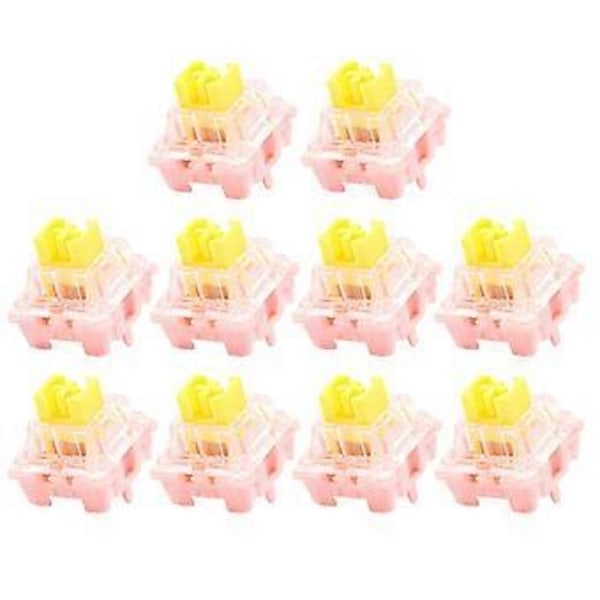 Linjära Smaragdgula Brytare 5PIN AxisHot Plug för DIY Mekaniska Tangentbord Tangentbrytare 10ST